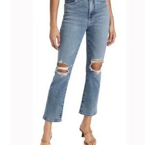 Good American Good Vintage High-Rise Straight Distressed Denim Jeans